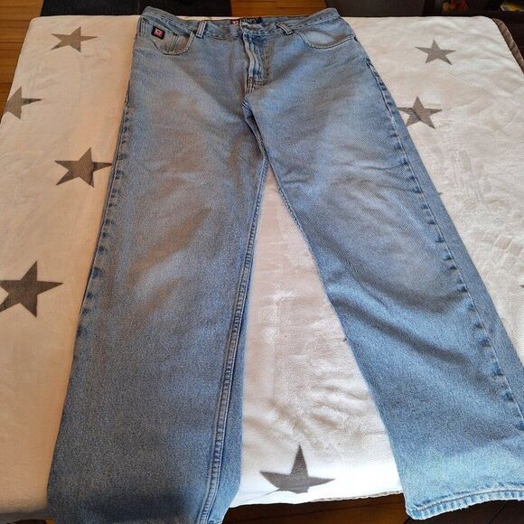 Jeans Homme Chaps Taille 34/30 Délavage Clair - Coupe Loose/baggy - Occasion Très Bon état - Denim